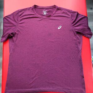 Asics athletic shirt burgundy with reflective men's size XL